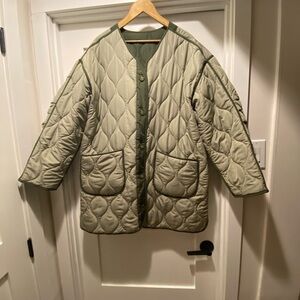 Lucky Brand Olive Quilted Puffer Coat